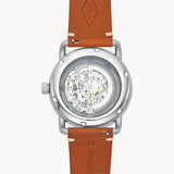 Fossil Commuter Automatic Skeleton Blue Dial Brown Leather Strap Watch for Men - ME3159 Buy Now By Fossil