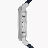 Emporio Armani Luigi Chronograph Blue Dial Black Leather Strap Watch For Men - AR1736 Buy Now By Emporio Armani