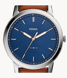 Fossil Minimalist Blue Dial Brown Leather Strap Watch for Men - FS5304 Buy Now By Fossil