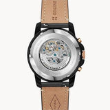 Fossil Grant Sport Automatic Skeleton Black Dial Black Leather Strap Watch for Men - ME3138 Buy Now By Fossil