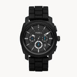 Fossil Machine Chronograph Black Dial Black Silicone Strap Watch for Men - FS4487 Buy Now By Fossil