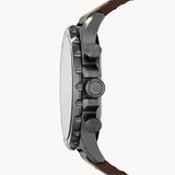 Fossil Nate Chronograph Grey Dial Brown Leather Strap Watch for Men - JR1424 Buy Now By Fossil