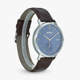 Hugo Boss Corporal Blue Dial Brown Leather Strap Watch for Men - 151363 Buy Now By Hugo Boss