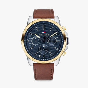 Tommy Hilfiger Decker Blue Dial Brown Leather Strap Watch for Men - 1791561 Buy Now By Tommy Hilfiger