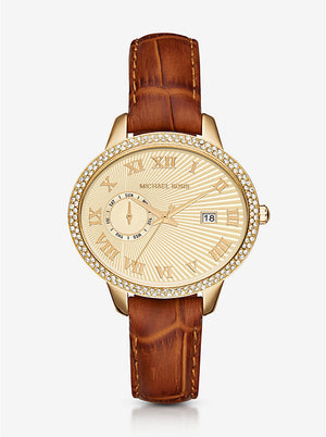 Michael Kors Whitley Quartz Gold Dial Brown Leather Strap Watch For Women - MK2428 Buy Now By Michael Kors