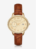 Michael Kors Whitley Quartz Gold Dial Brown Leather Strap Watch For Women - MK2428 Buy Now By Michael Kors
