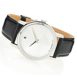 Movado Museum Quartz Silver Dial Black Leather Strap Watch For Men - 2100001 Buy Now By Movado