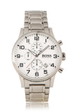 Hugo Boss Aeroliner Chronograph White Dial Silver Steel Strap Watch for Men - 1513182 Buy Now By Hugo Boss
