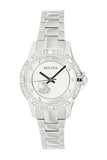 Bulova Crystal Silver Dial Silver Steel Strap Watch for Women - 96L226 Buy Now By Bulova