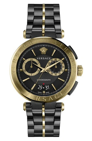 Versace Aion Chronograph Black Dial Black Steel Strap Watch for Men - VE1D01620 Buy Now By Versace