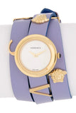 Versace V-Flare Silver Dial Purple Leather Strap Watch for Women - VEBN00318 Buy Now By Versace