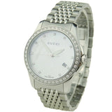 Gucci G Timeless Diamonds Mother of Pearl Dial Silver Mesh Bracelet Watch For Women - YA126508 Buy Now By Gucci