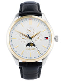 Tommy Hilfiger Oliver Analog Silver Dial Black Leather Strap Watch for Men - 1791305 Buy Now By Tommy Hilfiger