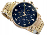 Tommy Hilfiger Daniel Chronograph Blue Dial Gold Steel Strap Watch for Men - 1710384 Buy Now By Tommy Hilfiger