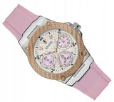 Guess Zena Quartz White Dial Pink Rubber Strap Watch For Women - W1094L4 Buy Now By Guess