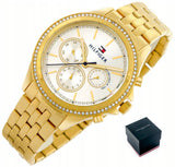 Tommy Hilfiger Ari Multifunction Diamonds Silver Dial Gold Steel Strap Watch for Women - 1781977 Buy Now By Tommy Hilfiger