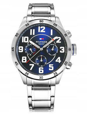 Tommy Hilfiger Trent Chronograph Blue Dial Silver Steel Strap Watch for Men - 1791053 Buy Now By Tommy Hilfiger