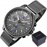 Tommy Hilfiger London Chronograph Grey Dial Grey Mesh Bracelet Watch for Men - 1791530 Buy Now By Tommy Hilfiger
