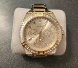 Guess Zeus Diamonds Gold Dial Gold Steel Strap Watch for Men - GW0209G2 Buy Now By Guess