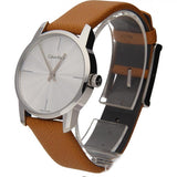 Calvin Klein City Silver Dial Orange Leather Strap Watch for Women - K2G231G6 Buy Now By Calvin Klein