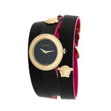Versace V-Flare Quartz Black Dial Black Leather Strap Watch for Women - VEBN00218 Buy Now By Versace
