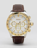 Hugo Boss Ikon White Dial Brown Leather Strap Watch for Men - 1513174 Buy Now By Hugo Boss