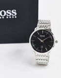 Hugo Boss Officer Black Dial Silver Steel Strap Watch for Men - 1513614 Buy Now By Hugo Boss