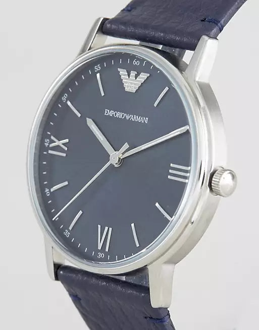 Emporio Armani Kappa Quartz Blue Dial Blue Leather Strap Watch For Women - AR11012 Buy Now By Emporio Armani