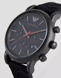 Emporio Armani Luigi Chronograph Black Dial Black Rubber Strap Watch For Men - AR11024 Buy Now By Emporio Armani