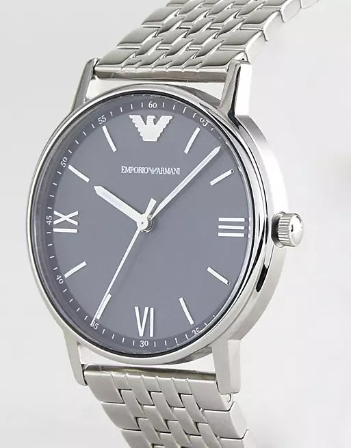 Emporio Armani Kappa Quartz Grey Dial Silver Mesh Bracelet Watch For Men - AR11068 Buy Now By Emporio Armani