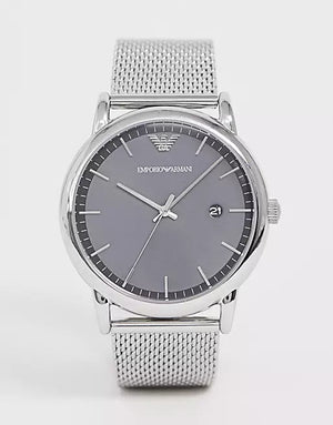 Emporio Armani Luigi Quartz Grey Dial Silver Mesh Bracelet Watch For Men - AR11069 Buy Now By Emporio Armani