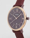 Fossil Jacqueline Burgundy Dial Burgundy Leather Strap Watch for Women - ES4099 Buy Now By Fossil