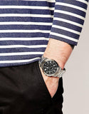 Fossil Grant Chronograph Black Dial Silver Steel Strap Watch for Men - FS4736 Buy Now By Fossil