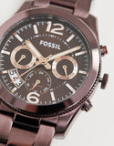 Fossil Perfect Boyfriend Multifunction Maroon Dial Maroon Steel Strap Watch for Women - ES4110 Buy Now By Fossil
