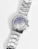 Guess Confetti Diamonds Blue Dial Silver Steel Strap Watch for Women - W0774L6 Buy Now By Guess
