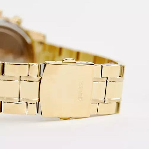 Guess Horizon Chronograph Black Dial Gold Steel Strap Watch For Men - W0379G4 Buy Now By Guess