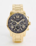 Guess Horizon Chronograph Black Dial Gold Steel Strap Watch For Men - W0379G4 Buy Now By Guess