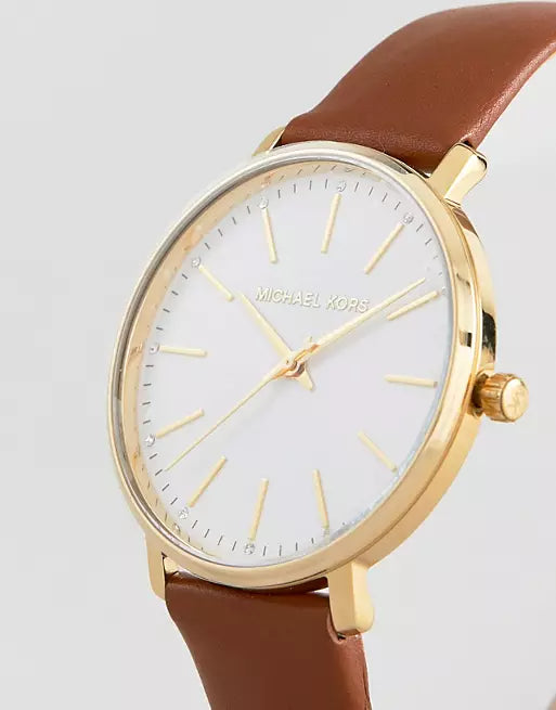 Michael Kors Pyper Quartz Silver Dial Brown Leather Watch For Women - MK2740 Buy Now By Michael Kors