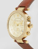 Michael Kors Parker Champagne Gold Dial Brown Leather Strap Watch for Women - MK2249 Buy Now By Michael Kors