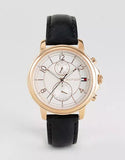 Tommy Hilfiger Claudia White Dial Black Leather Strap Watch for Women - 1781817 Buy Now By Tommy Hilfiger