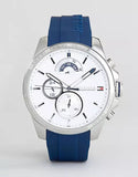 Tommy Hilfiger Decker Quartz White Dial Blue Rubber Strap Watch for Men - 1791349 Buy Now By Tommy Hilfiger