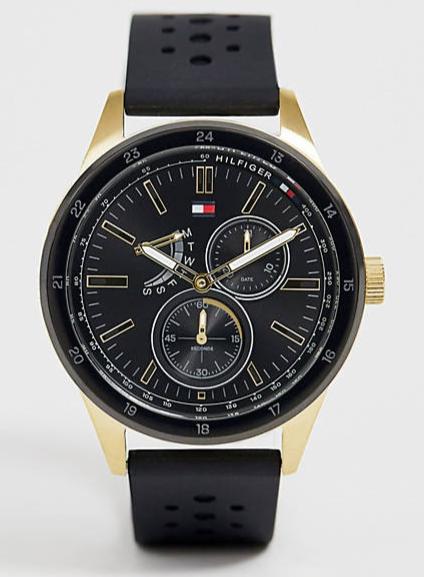 Tommy Hilfiger Austin Black Dial Black Rubber Strap Watch for Men - 1791636 Buy Now By Tommy Hilfiger