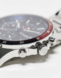 Tommy Hilfiger Bank Chronograph Blue Dial Silver Steel Strap Watch for Men - 1791718 Buy Now By Tommy Hilfiger