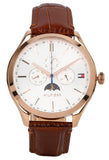 Tommy Hilfiger Oliver Chronograph White Dial Brown Leather Strap Watch for Men - 1791306 Buy Now By Tommy Hilfiger