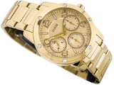 Guess Crystal Multifunction Gold Dial Gold Steel Strap Watch for Women - W0778L2 Buy Now By Guess