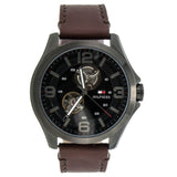 Tommy Hilfiger Bruce Automatic Black Dial Brown Leather Strap Watch for Men - 1791280 Buy Now By Tommy Hilfiger