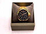 Guess Surge Chronograph Black Dial Gold Steel Strap Watch for Men - W1258G2 Buy Now By Guess