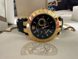 Versace V-Race Quartz Black Dial Black Leather Strap Watch For Men - VEBV00119 Buy Now By Versace