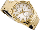 Guess Siren Diamonds Silver Dial Gold Steel Strap Watch for Women - W0442L2 Buy Now By Guess