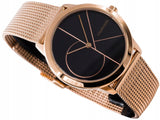 Calvin Klein Minimal Black Dial Rose Gold Mesh Bracelet Watch for Men - K3M22621 Buy Now By Calvin Klein